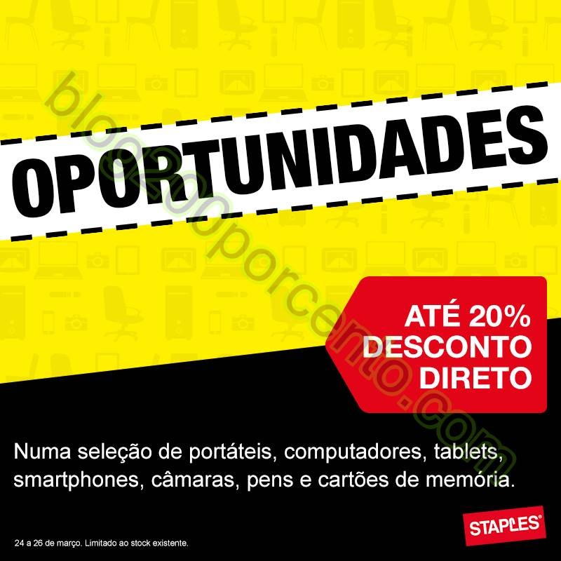20% de desconto STAPLES Fim de semana de 24 a 26 m