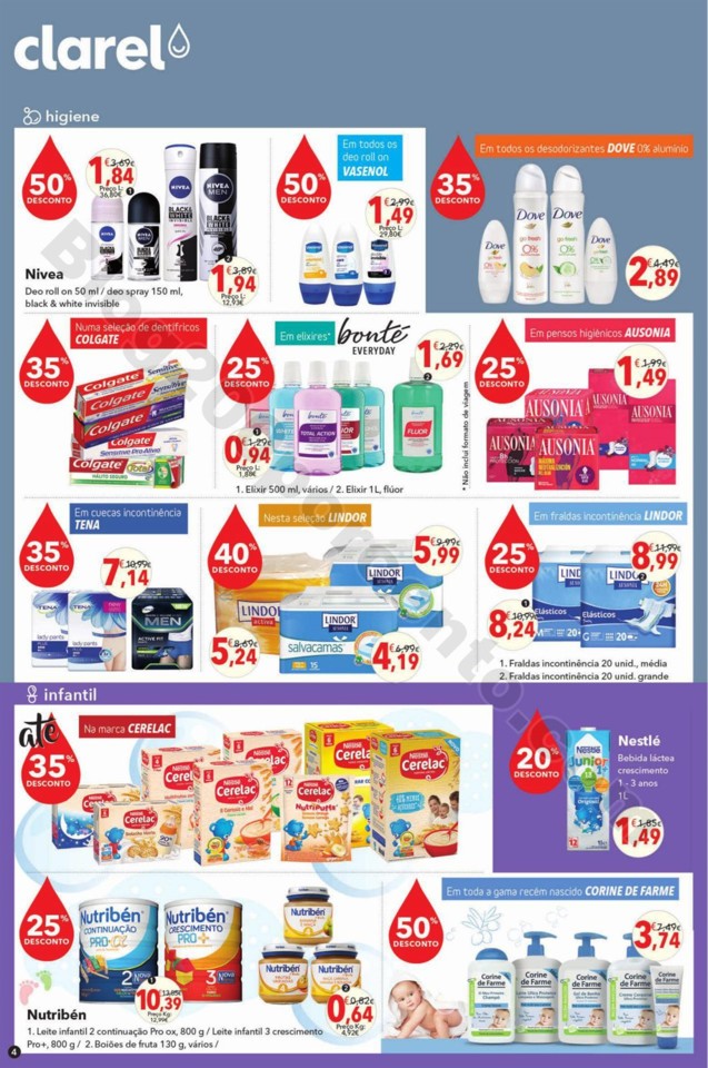 Antevisão Folheto CLAREL Promoções de 25 abril 