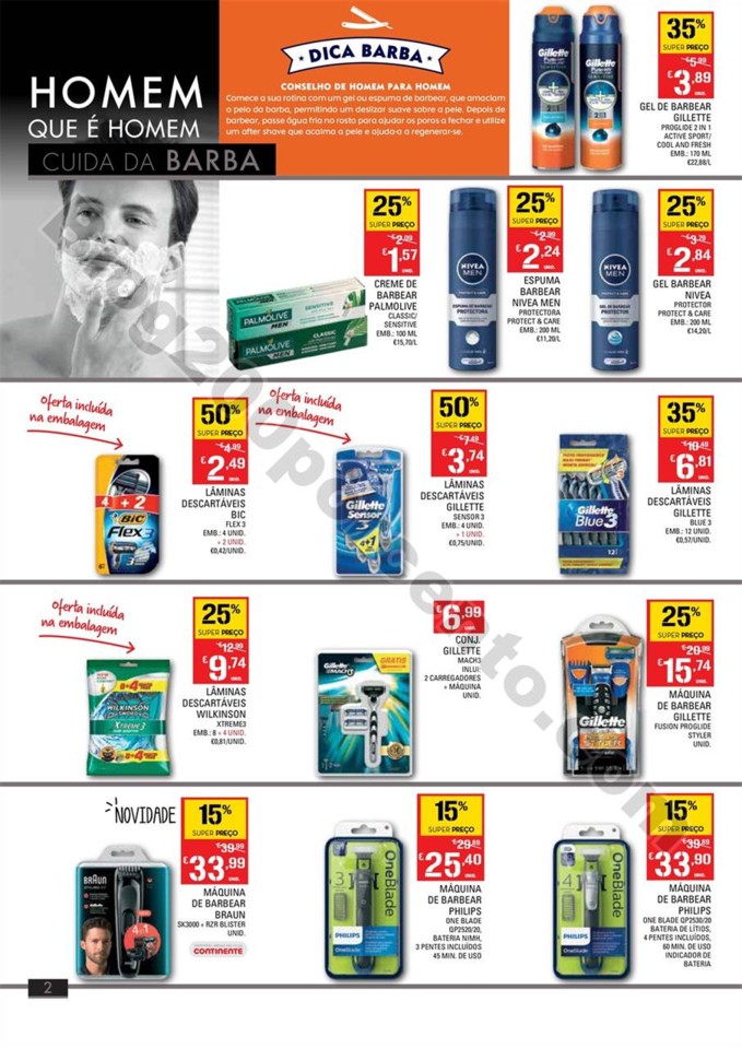 Antevisão Folheto CONTINENTE Homem promoções de