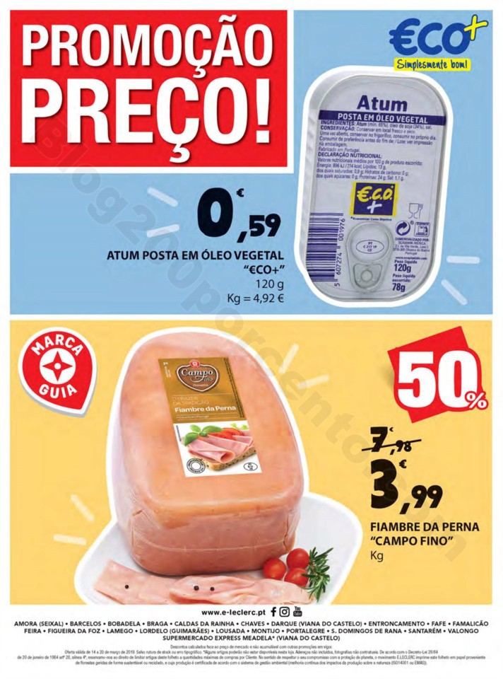 Antevisão Folheto E-LECLERC Promoções de 14 a 2
