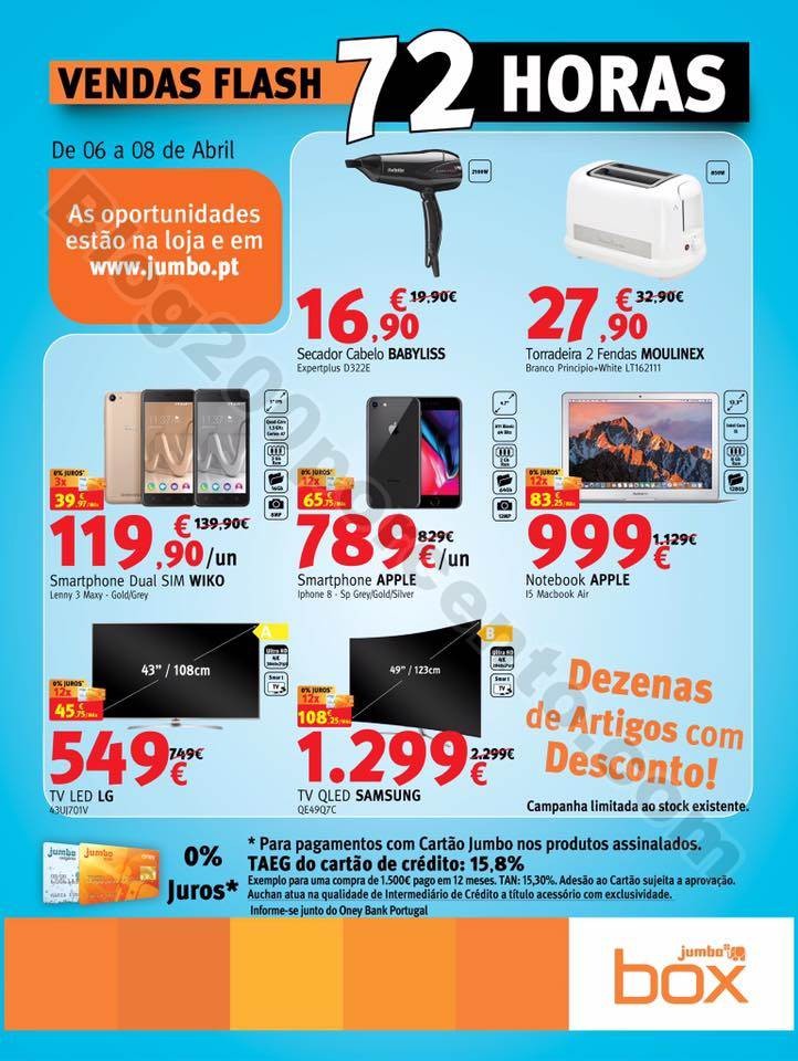 Vendas Flash JUMBO - BOX Promoções de 6 a 8 abri