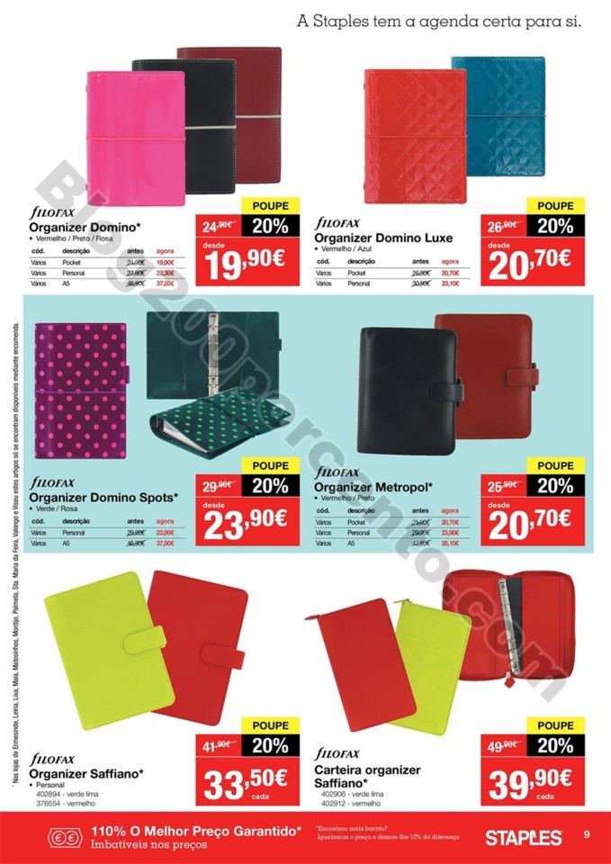Antevisão Folheto STAPLES Agendas promoções de 