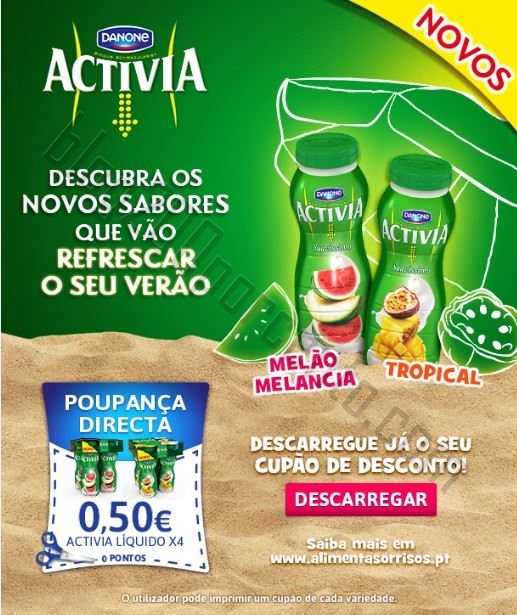 Novos Vales DANONE Activia para impressão com 0 pontos!