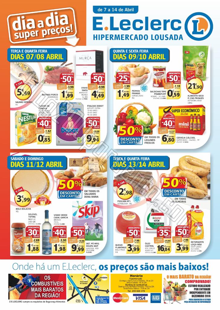 Antevisão Folheto E-LECLERC Lousada de 7 a 14 abr