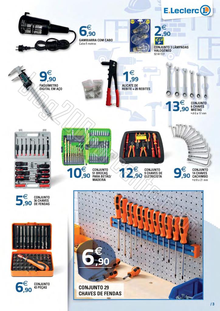 Antevisão Folheto E-LECLERC Bricolage de 3 a 15 m