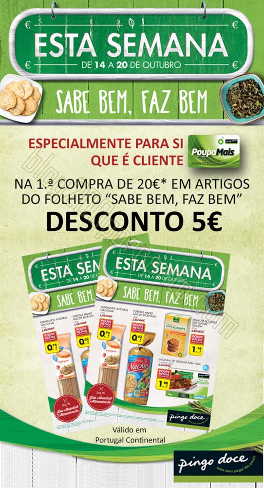 Desconto de 5€ em 20€ de compras - PINGO DOCE.
