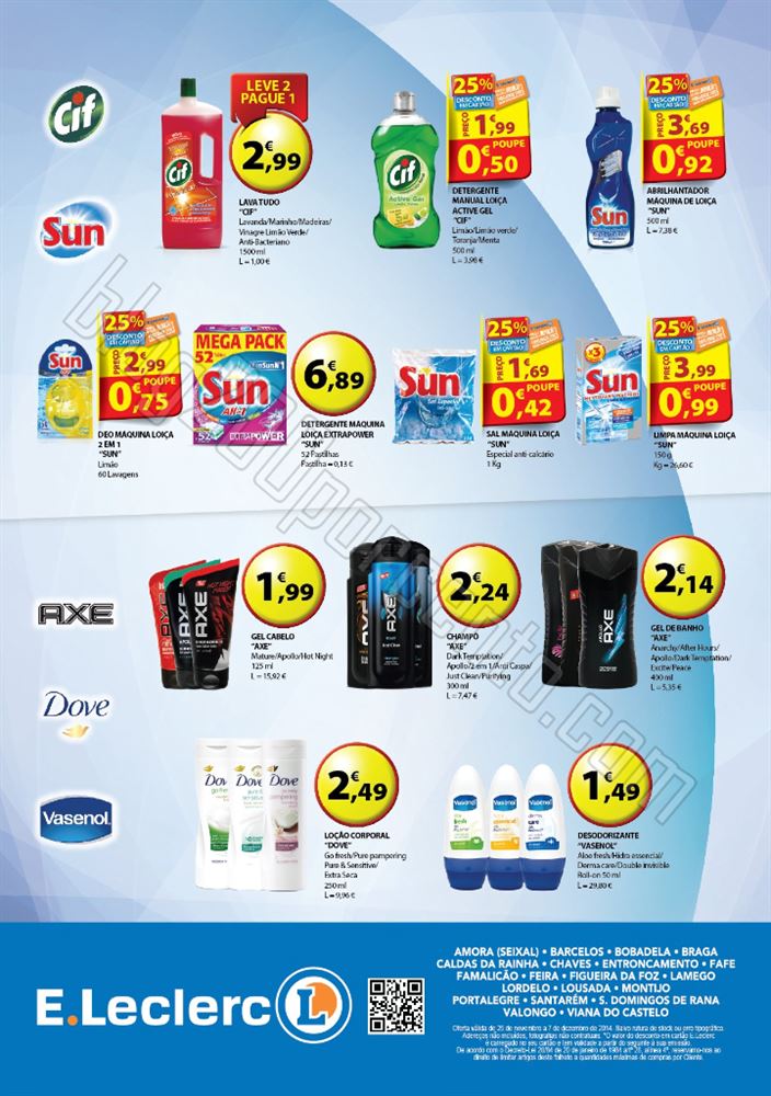 Antevisão Folheto E-LECLERC Unilever de 25 novemb