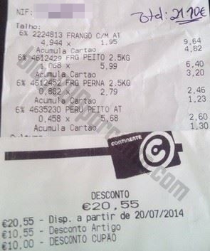 Acumulação quase 100% CONTINENTE Carnes de aves