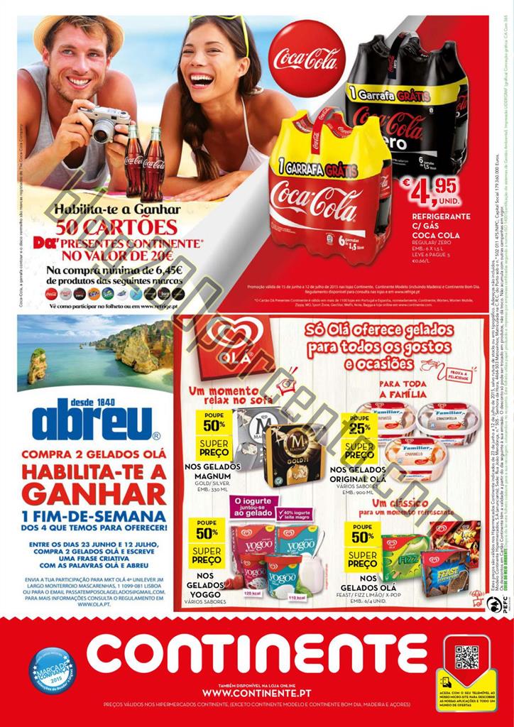 Antevisão Folheto CONTINENTE Refrigerantes e Gela