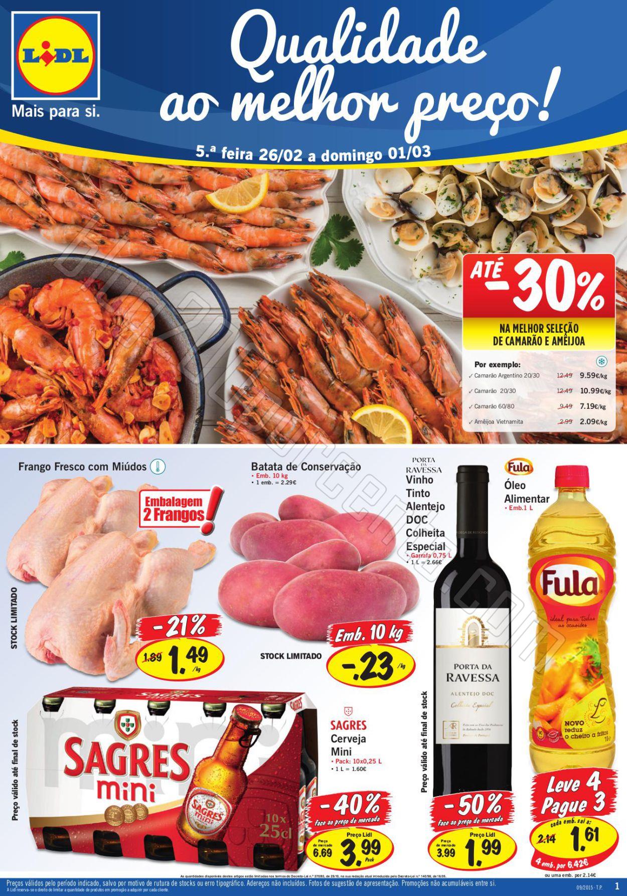 Antevisão Folheto LIDL promoções de 26 fevereir