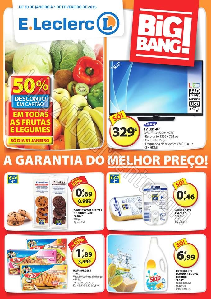 Antevisão Folheto E-LECLERC Big Bang de 30 janeir