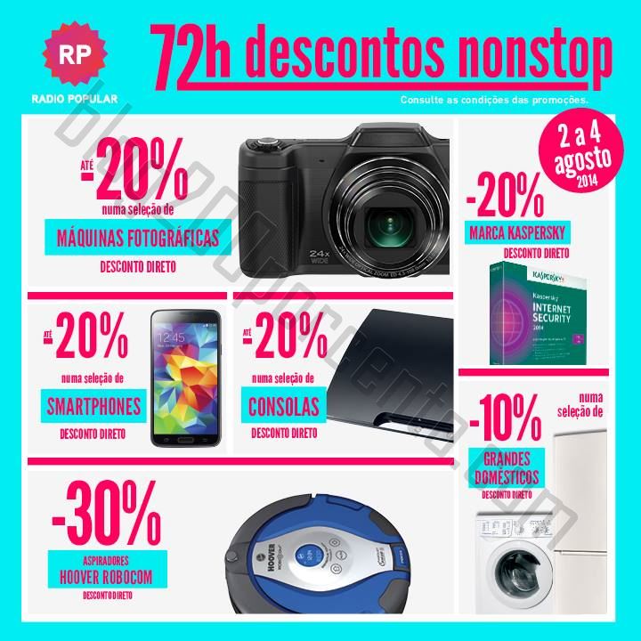 Descontos até 30% RADIO POPULAR de 2 a 4 agosto