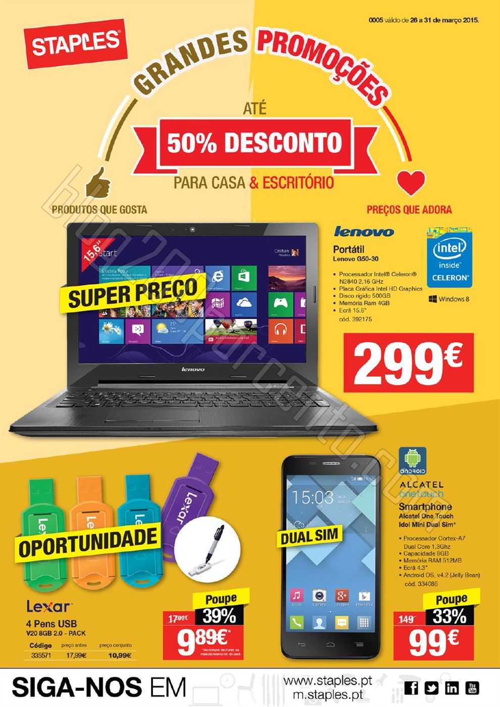 Antevisão Folheto STAPLES Descontos até 50% de 2