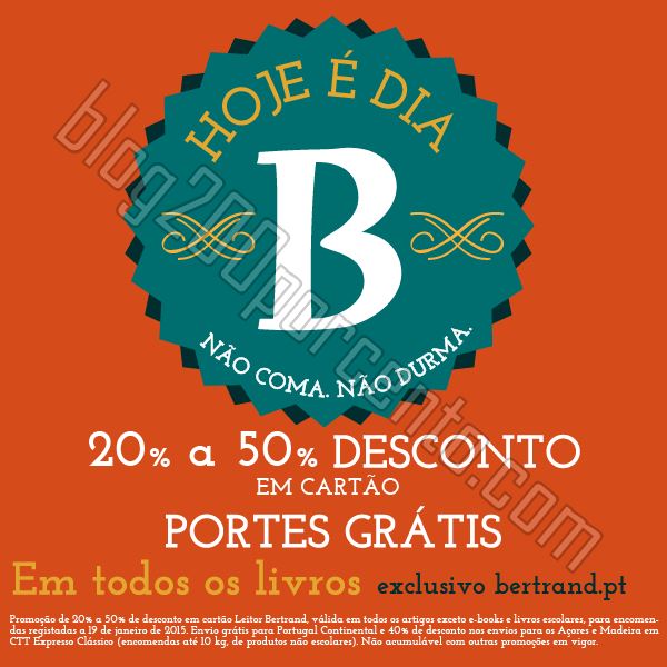 Até 50% de desconto +  Portes Grátis BERTRAND ap