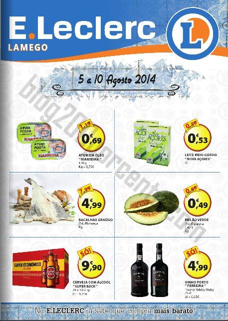 Antevisão Folheto E-LECLERC Promoções Lamego de 5 a 10 agosto