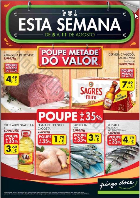 Antevisão Folheto PINGO DOCE Promoções de 5 a 11 agosto - Online
