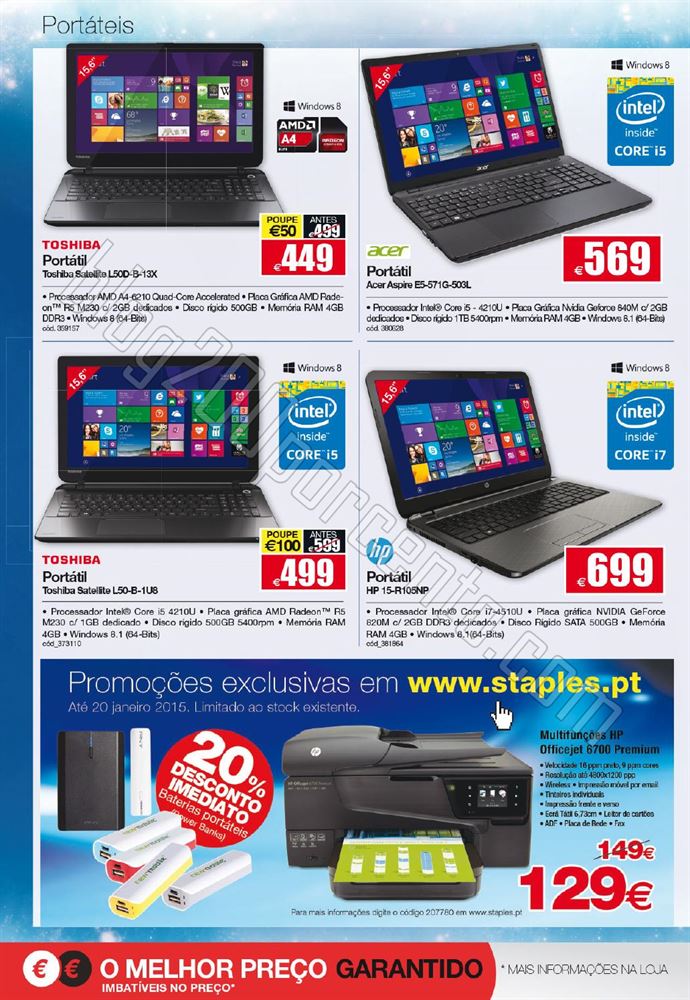 Novo Folheto STAPLES Tecnologia de 6 a 20 janeiro 