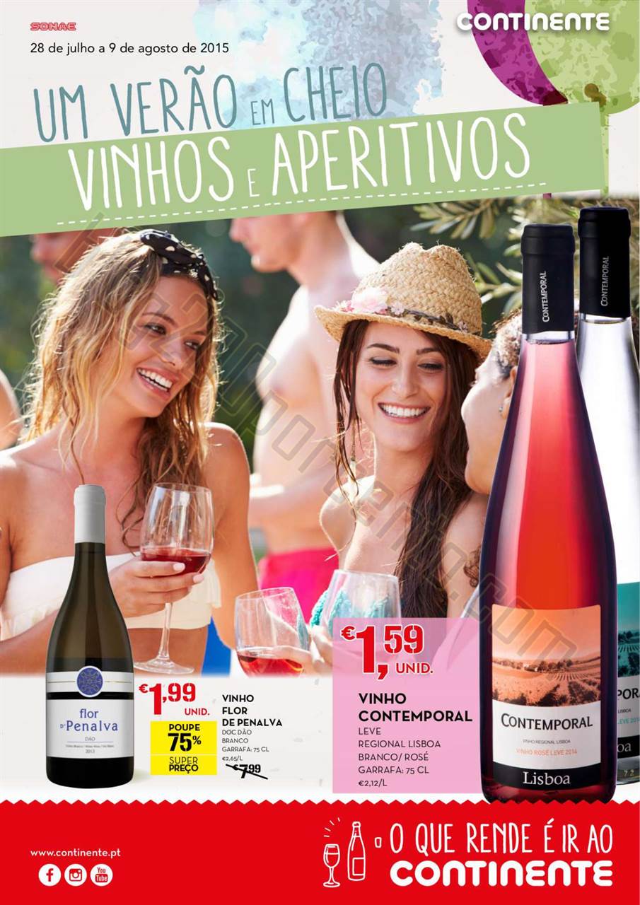 Antevisão Folheto CONTINENTE Vinhos de 28 julho a