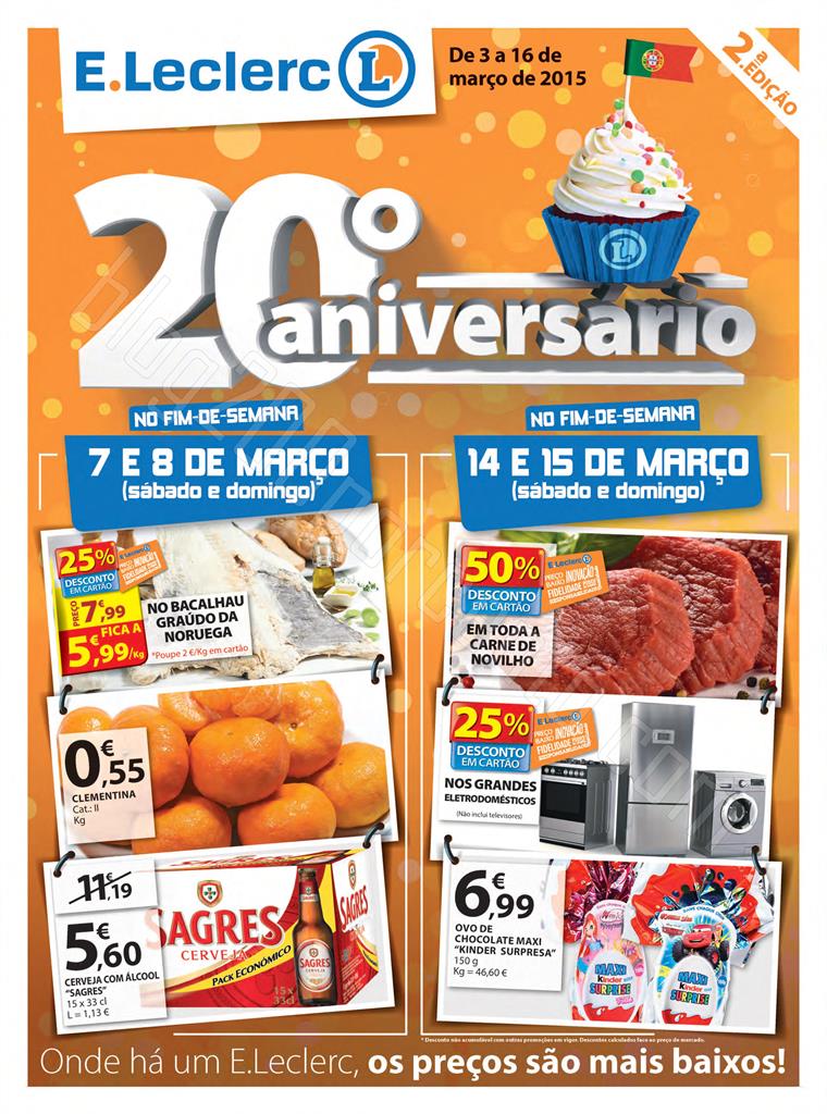 Antevisão Folheto E-LECLERC Aniversário promoç