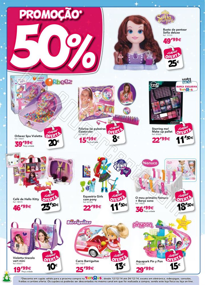 Novo Folheto TOYSRUS 50% de desconto de 3 a 11 dez