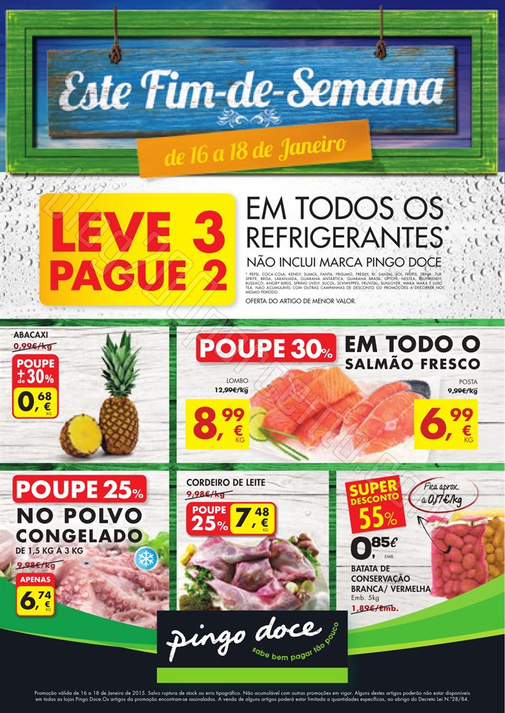 Antevisão Folheto PINGO DOCE Fim de Semana de 16 