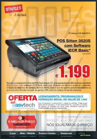 Novo folheto | STAPLES | Pos e Registadoras de 27 março a 22 abril