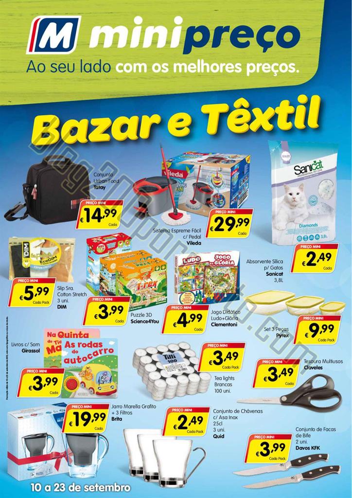 Antevisão Folheto MINIPREÇO Bazar de 10 a 23 set