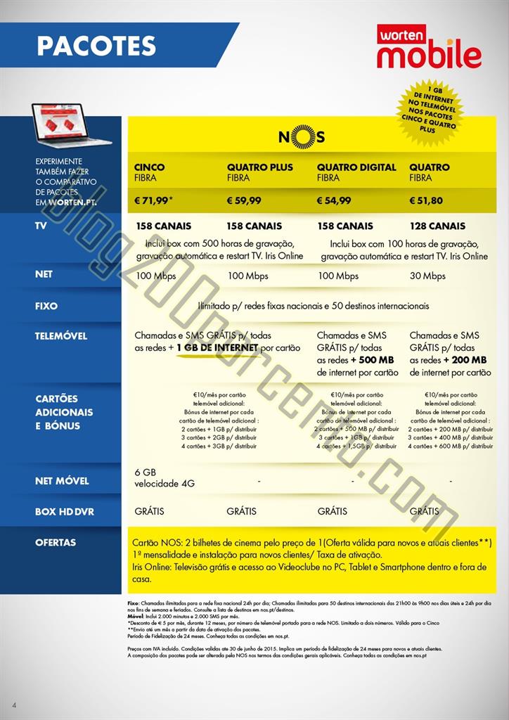 Novo folheto WORTEN Mobile Promoções de 4  junho