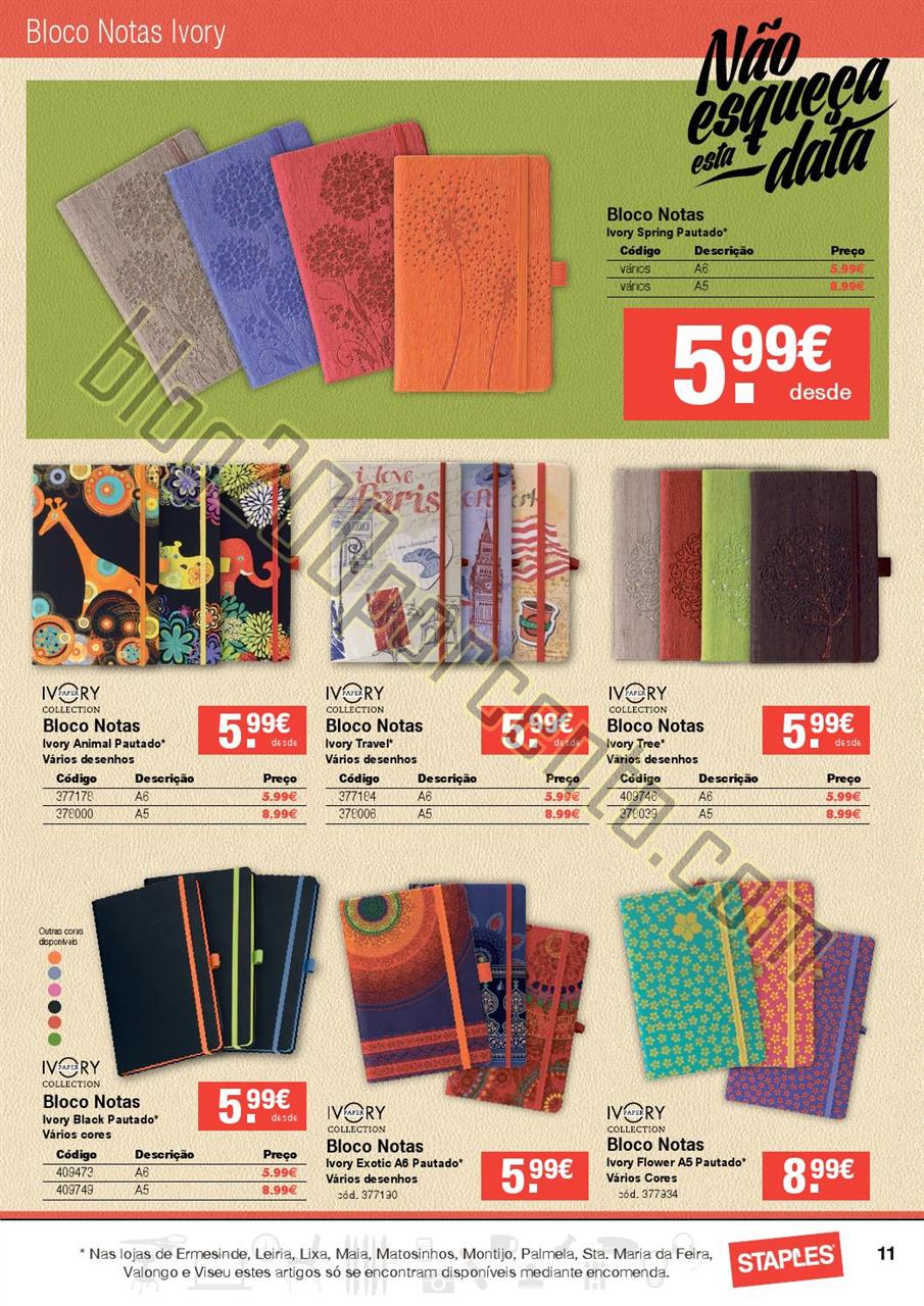 Antevisão Folheto STAPLES Agendas de 1 outubro a 