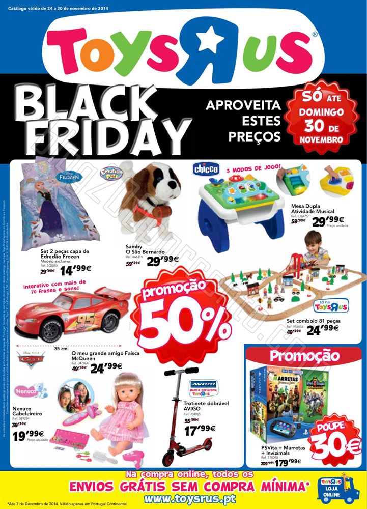 Novo Folheto TOYSRUS Black Friday Brinquedos de 24