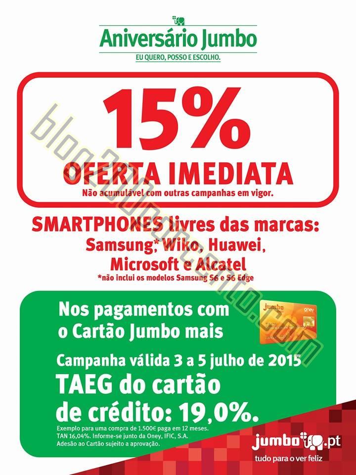 15% de desconto JUMBO - BOX Promoções de 3 a 5 j