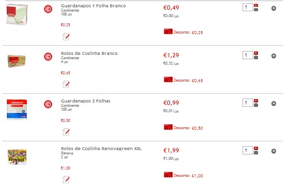 50% de desconto CONTINENTE Guardanapos e Rolos Cozinha, só hoje