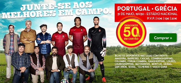 50% de desconto | CONTINENTE | Portugal x Grécia