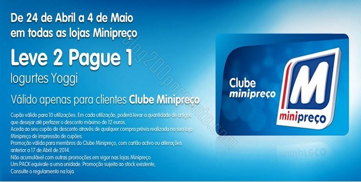 Leve 2 Pague 1 | MINI PREÇO | de 24 abril a 4 maio - Yoggi