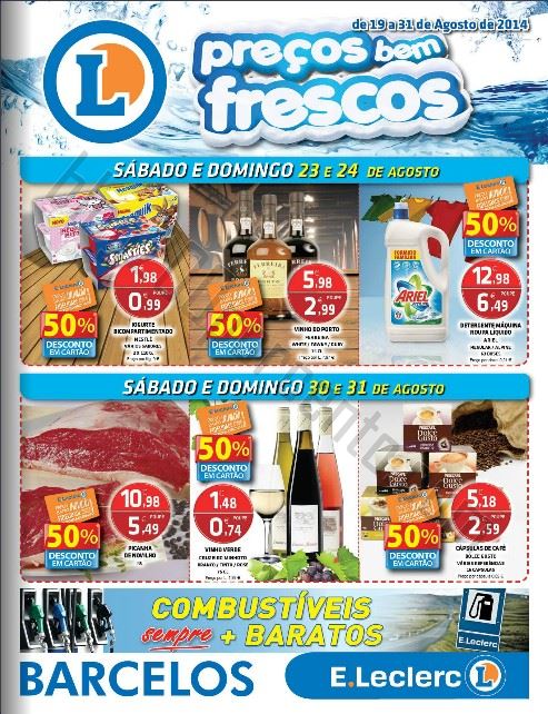 Antevisão Folheto E-LECLERC Barcelos Promoções de 19 a 31 agosto