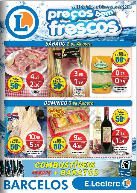 Antevisão Folheto E-LECLERC Barcelos Promoções de 29 julho a 4 agosto