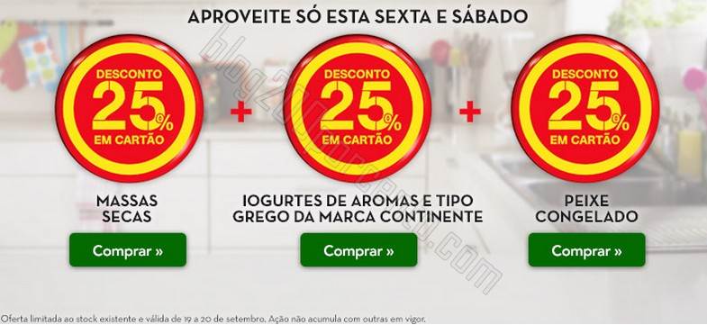 Promoções CONTINENTE Fim de semana, dias 19 e 20 setembro