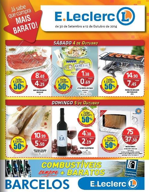 Antevisão Folheto E-LECLERC Barcelos de 30 setembro a 12 outubro