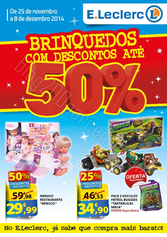 Antevisão Folheto E-LECLERC 50% brinquedos de 25 