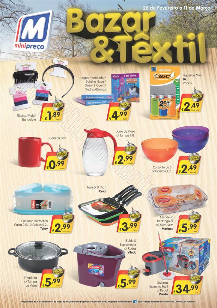 Antevisão Folheto MINIPREÇO Bazar de 26 fevereir