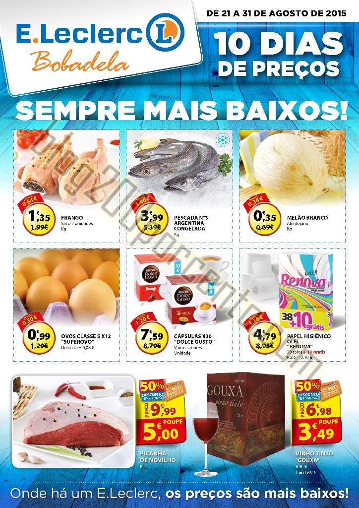 Novo folheto E-LECERC Bobadela de 21 a 31 agosto p