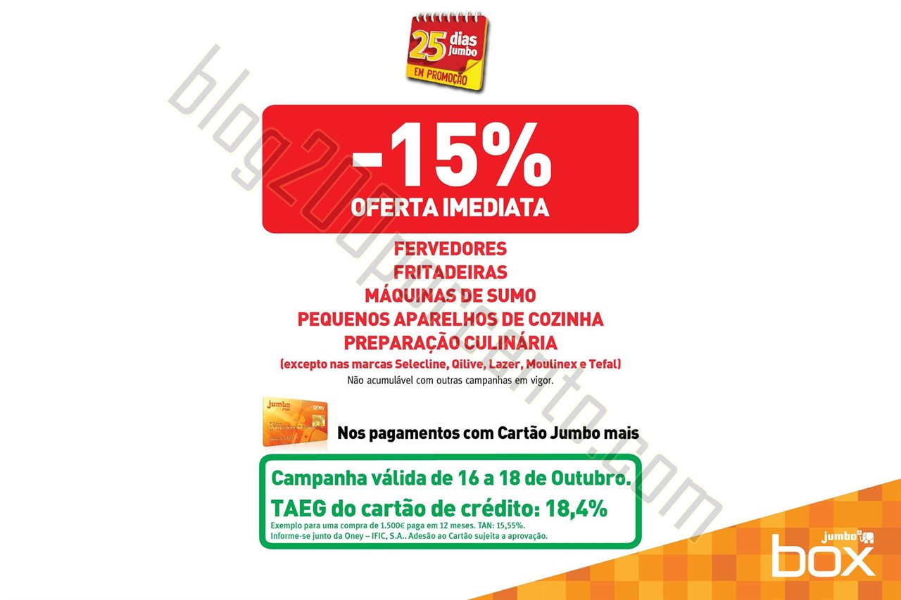 Promoções extra JUMBO Fim de semana de 16 a 18 o
