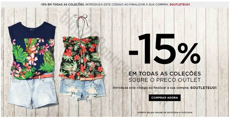 15% de desconto extra MANGO OUTLET de 9 a 13 julho