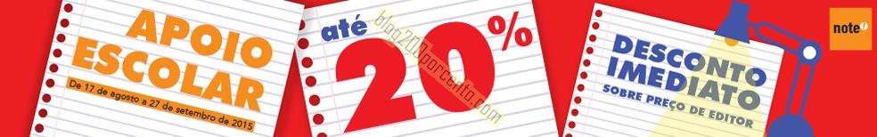 Até 20% desconto NOTE de 17 agosto a 27 setembro.