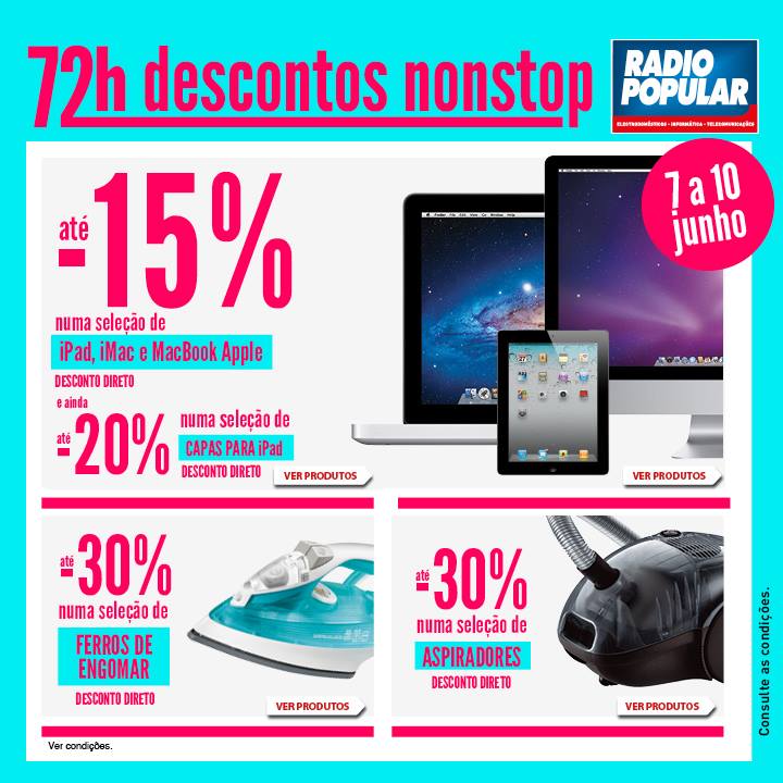 Até 30% de desconto RADIO POPULAR de 7 a 10 junho