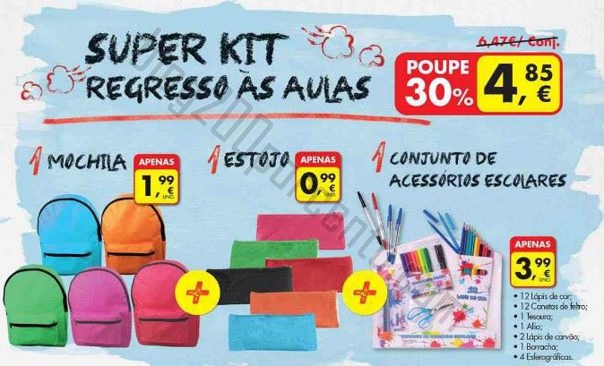 30% de desconto Kit Regresso às aulas PINGO DOCE de 12 a 18 agosto
