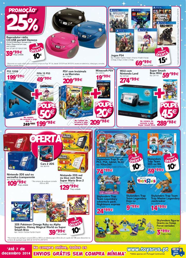 Novo Folheto TOYSRUS 50% de desconto de 3 a 11 dez