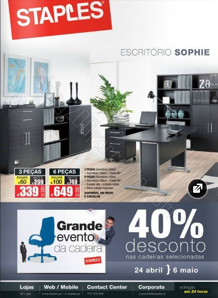 Novo folheto | STAPLES | Mobiliário de 24 abril a 6 maio