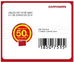 Acumulação 75% CONTINENTE de 20 a 26 maio - Carne