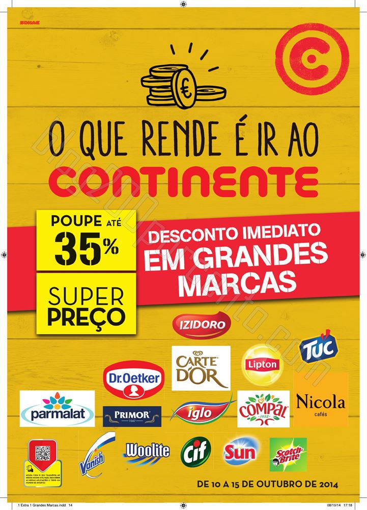 Novo folheto CONTINENTE Grandes Marcas com grandes
